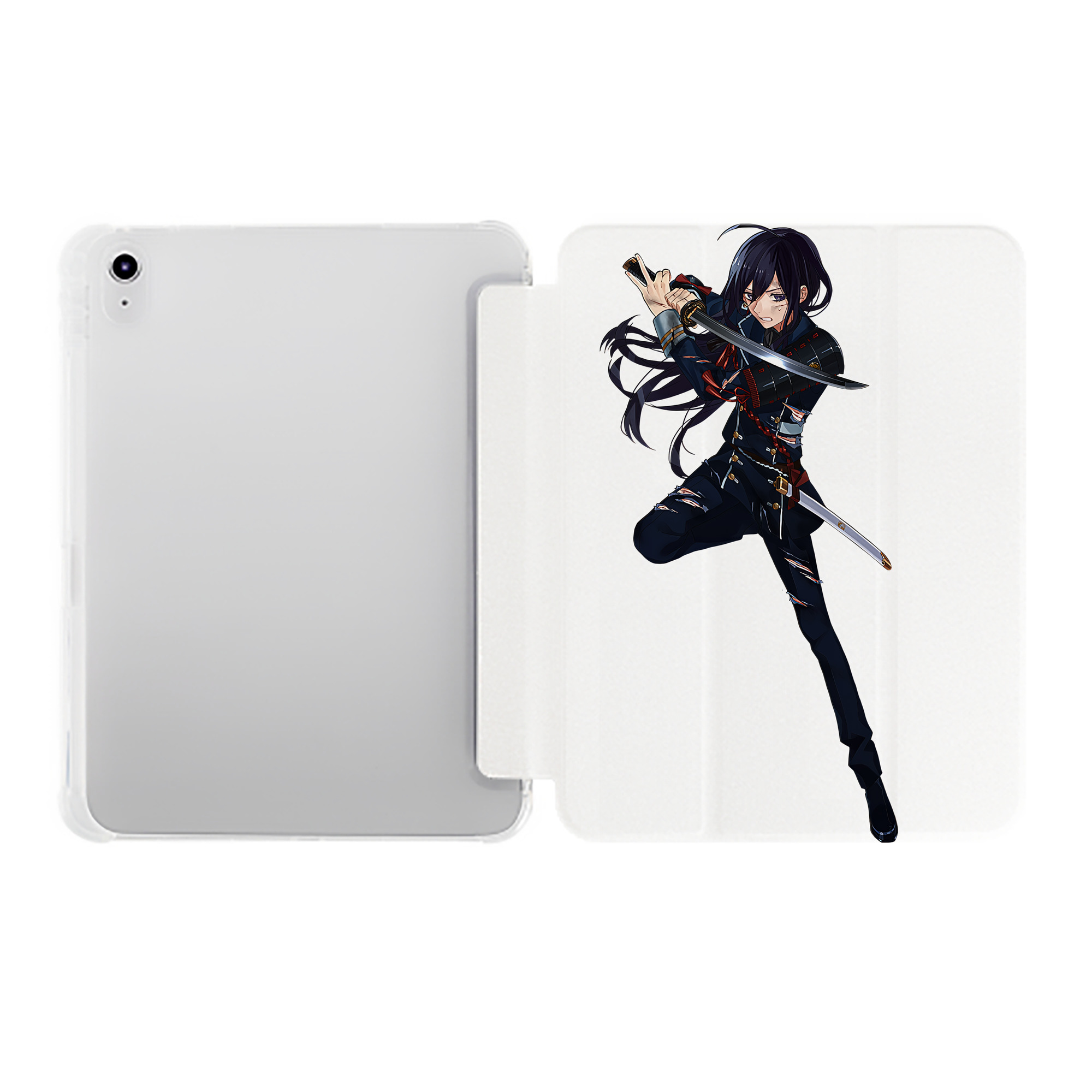 （画像用） 刀剣乱舞 Touken Ranbu IPad ケース ペン収納付き 三つ折りスタンド PUレザー×シリコン 対応機種9.5/10.5/10.9インチ